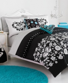 The Roxy Alexis decorative pillow exudes modern sophistication with an understated black and white landscape with pops of blue hues. Sewn closure. The Roxy Alexis decorative pillow exudes modern sophistication with an understated black and white landscape with pops of blue hues. Sewn closure.