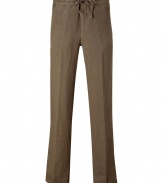 These relaxed yet refined Etro pants imbue your casual look with effortless style - Drawstring waist, pleating detail, lean leg, lightweight - Pair with a long sleeve tee and a blazer for workweek style or trainers and a polo for off-duty cool