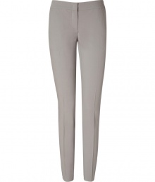 A must-have workweek staple, these neutral tux-styled trousers add classic elegance to any look - Flat front, off-seam pockets, single back welt pocket with button, straight leg with tuxedo-inspired stripe detail - Wear with a silk blouse, platform pumps, and an oversized shoulder bag