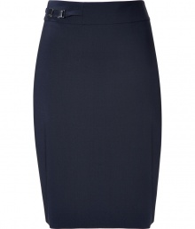 Sleekly sophisticated, Hugos buckle-detailed high-waisted pencil skirt is a work to cocktails must - Buckle detail at hip, hidden back zip, kick pleat - Tailored fit, high-waisted - Pair with a silk blouse and blazer or a cashmere pullover and leather jacket Sleekly sophisticated, Hugos buckle-detailed high-waisted pencil skirt is a work to cocktails must - Buckle detail at hip, hidden back zip, kick pleat - Tailored fit, high-waisted - Pair with a silk blouse and blazer or a cashmere pullover and leather jacket