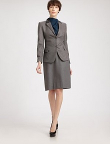 Finespun wool flannel, tailored in an ultra-flattering silhouette accented by a sculptural, dual-layered waistband.Dual contrast waistbandDartsSide and back ventsConcealed back zipAbout 27 long97% wool/3% elastaneDry cleanMade in FranceModel shown is 5'10 (177cm) wearing US size 4. Finespun wool flannel, tailored in an ultra-flattering silhouette accented by a sculptural, dual-layered waistband.Dual contrast waistbandDartsSide and back ventsConcealed back zipAbout 27 long97% wool/3% elastaneDry cleanMade in FranceModel shown is 5'10 (177cm) wearing US size 4.