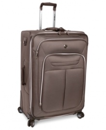 A spin, spin situation! You can't lose with Revo's durable and versatile expandable suitcase. Set on 8 easy-glide 360º wheels, this bag rolls with the punches & packs in everything you can't live without and keeps it in perfect order, so you arrive cool, calm & composed. A side-bound construction and tri-tone exterior make dependability and style a part of every itinerary. A spin, spin situation! You can't lose with Revo's durable and versatile expandable suitcase. Set on 8 easy-glide 360º wheels, this bag rolls with the punches & packs in everything you can't live without and keeps it in perfect order, so you arrive cool, calm & composed. A side-bound construction and tri-tone exterior make dependability and style a part of every itinerary.