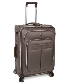 A spin, spin situation! You can't lose with Revo's durable and versatile expandable suitcase. Set on 8 easy-glide 360º wheels, this bag rolls with the punches & packs in everything you can't live without and keeps it in perfect order, so you arrive cool, calm & composed. A side-bound construction and tri-tone exterior make dependability and style a part of every itinerary. A spin, spin situation! You can't lose with Revo's durable and versatile expandable suitcase. Set on 8 easy-glide 360º wheels, this bag rolls with the punches & packs in everything you can't live without and keeps it in perfect order, so you arrive cool, calm & composed. A side-bound construction and tri-tone exterior make dependability and style a part of every itinerary.