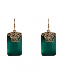 Add a glamorous finish to any look with Alexis Bittars vintage-style crystal encrusted drop earrings - Tonal crystals, green stones - Wire backs - Wear with everything from tees and blazers to cocktail dresses and fur coats