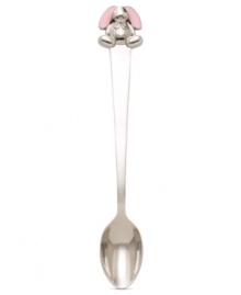 Babies and parents will be tickled pink by Reed & Barton's Gingham Bunny feeding spoon. A long handle topped with a pink-eared rabbit makes mealtime fun for everyone.