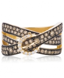 Tighten up your look. This cute belt buckle ring by Le Vian features three sparkling rows of round-cut chocolate diamonds (1 ct. t.w.) and white diamond accents at the buckle. Set in 14k gold. Size 7. Tighten up your look. This cute belt buckle ring by Le Vian features three sparkling rows of round-cut chocolate diamonds (1 ct. t.w.) and white diamond accents at the buckle. Set in 14k gold. Size 7.