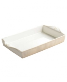This pristine white serveware features a gently scalloped rim and raised pattern of cascading vines. Perfect for casual dining or formal entertaining, this charming baker is sure to enhance mealtime at your home. From Lenox's dinnerware and dishes collection. Qualifies for Rebate This pristine white serveware features a gently scalloped rim and raised pattern of cascading vines. Perfect for casual dining or formal entertaining, this charming baker is sure to enhance mealtime at your home. From Lenox's dinnerware and dishes collection. Qualifies for Rebate