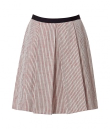 Luxurious pleated skirt in fine cotton and rayon - by Jason Wu, the stars new in designer - his detailed designs even conquered the closets of Firts Lady Michelle Obama and Hollywood darling Jessica Alby - elegant color combination red and beige - fashionable A-line, pleasant knee length - slim waistband - a mix of feminine, stylish and sophisticated - pair with a simple top which is tucked-in - genius for every day at the office Luxurious pleated skirt in fine cotton and rayon - by Jason Wu, the stars new in designer - his detailed designs even conquered the closets of Firts Lady Michelle Obama and Hollywood darling Jessica Alby - elegant color combination red and beige - fashionable A-line, pleasant knee length - slim waistband - a mix of feminine, stylish and sophisticated - pair with a simple top which is tucked-in - genius for every day at the office