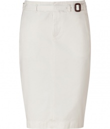 This flattering Polo Ralph Lauren pencil skirt brings new-season style with a preppy flair - Zip fly, belted waist, on-seam pockets, high back with cut out, back welt pockets with button, back slit, fitted silhouette - Wear with espadrilles, a fitted tee, and a blazer This flattering Polo Ralph Lauren pencil skirt brings new-season style with a preppy flair - Zip fly, belted waist, on-seam pockets, high back with cut out, back welt pockets with button, back slit, fitted silhouette - Wear with espadrilles, a fitted tee, and a blazer