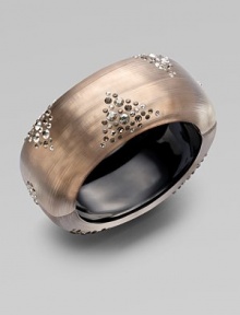 A chunky, sparkling design, lovingly handcrafted with Swarovski crystals. LuciteSwarvoski crystalsHinged magnetic closureDiameter, about 2¼Width, about 1¼Made in USA A chunky, sparkling design, lovingly handcrafted with Swarovski crystals. LuciteSwarvoski crystalsHinged magnetic closureDiameter, about 2¼Width, about 1¼Made in USA