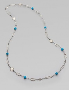 EXCLUSIVELY AT SAKS. A long, refined strand of sterling silver and reconstituted turquoise makes an elegant statement. Reconstituted turquoise Sterling silver Length, about 50 Lobster clasp Imported EXCLUSIVELY AT SAKS. A long, refined strand of sterling silver and reconstituted turquoise makes an elegant statement. Reconstituted turquoise Sterling silver Length, about 50 Lobster clasp Imported
