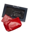 Makeup? Check. Keys? Check. Cards? Check. Your retro-chic friend will adore this patent-leather boxed gift set from Dooney & Bourke, featuring a glossy mini cosmetic case with leather-tab keychain and a removable card case. Comes in a clear-top gift box.