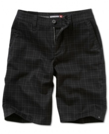 A handsome plaid print gives these Quiksilver shorts a cute and preppy style.