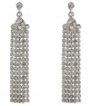 Stash away your studs and go for drama with R.J.Grazianos crystal drop earrings, perfect for giving your look a glamorous modern edge - Stud posts, clear crystals - Wear with swept up hair as a finishing touch to evening gowns