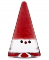 A modern take on classic Santa decorations, this simple glass cone features a red top and dots for the eyes and nose. Hand-painted and beautifully simplistic, this cone brings contemporary touches to your holiday decor.