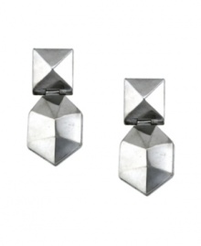 A fashionable find. Vince Camuto draws inspiration from the 80s in these vintage-inspired earrings. Crafted in silver tone mixed metal with a hinged setting, these angular shapes will frame your face perfectly. Approximate drop: 1-1/4 inches. A fashionable find. Vince Camuto draws inspiration from the 80s in these vintage-inspired earrings. Crafted in silver tone mixed metal with a hinged setting, these angular shapes will frame your face perfectly. Approximate drop: 1-1/4 inches.