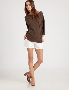 This boatneck design of ultra-fine cotton in a warm hue will take you from day-to-night. BoatneckDropped shouldersLong sleevesCottonDry cleanImportedModel shown is 5'10 (177cm) wearing US size Small. This boatneck design of ultra-fine cotton in a warm hue will take you from day-to-night. BoatneckDropped shouldersLong sleevesCottonDry cleanImportedModel shown is 5'10 (177cm) wearing US size Small.
