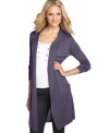 August Silk's longer-length cardi makes a dramatic statement! Play up the fluid drape by pairing it with fitted pieces.