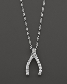 From the Tiny Treasures collection, a diamond wishbone necklace; with signature ruby accent. Designed by Roberto Coin. From the Tiny Treasures collection, a diamond wishbone necklace; with signature ruby accent. Designed by Roberto Coin.