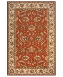 A triumph of traditional design, this area rug by Momeni is inspired by the rarest Persian pieces -- the epitome of beauty for thousands of years. Made of sumptuously soft New Zealand wool, each piece is specially woven to enhance its antiqued appearance. A triumph of traditional design, this area rug by Momeni is inspired by the rarest Persian pieces -- the epitome of beauty for thousands of years. Made of sumptuously soft New Zealand wool, each piece is specially woven to enhance its antiqued appearance.