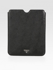Saffiano leather protective iPad® case.Leather liningEnamel triangle logo8¼W X 10HMade in ItalyPlease note: iPad® not included. Saffiano leather protective iPad® case.Leather liningEnamel triangle logo8¼W X 10HMade in ItalyPlease note: iPad® not included.
