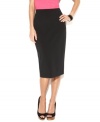 A longer length and a slim silhouette create an elegant look! INC's pencil skirt features a touch of stretch for a curve-hugging fit.