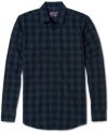 Button it up with dress pants or layer it over a tee and jeans, either way this American Rag plaid shirt will look seriously stylish.