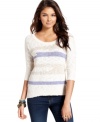 Soft stripes make this American Rag sweater the kind of style you'll want to cozy up to.