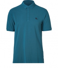 Casual yet sleek, Burberry Brits cotton polo is cool way to dress up your laid-back looks - Classic collar, short sleeves, partial button-placket, navy embroidered logo at chest, slit sides - Modern straight cut - Wear with your favorite jeans, a hoodie and sneakers Casual yet sleek, Burberry Brits cotton polo is cool way to dress up your laid-back looks - Classic collar, short sleeves, partial button-placket, navy embroidered logo at chest, slit sides - Modern straight cut - Wear with your favorite jeans, a hoodie and sneakers