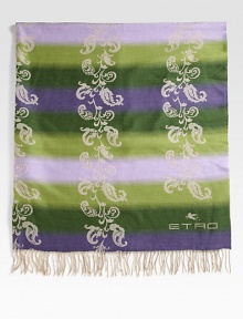 Fresh stripes and a unique paisley design renew the classic throw, woven in Italy from wool with fringed ends and versatile style. Fringed endsLogo corner detail59 X 75WoolDry cleanMade in Italy Fresh stripes and a unique paisley design renew the classic throw, woven in Italy from wool with fringed ends and versatile style. Fringed endsLogo corner detail59 X 75WoolDry cleanMade in Italy