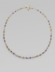 From the Karina Collection. A rainbow of faceted semi-precious stones in gentle colors defines this delicate link necklace. Aquamarine, peridot, pink tourmaline, citrine and iolite 18k yellow gold Length, about 18 Signature toggle closure Imported From the Karina Collection. A rainbow of faceted semi-precious stones in gentle colors defines this delicate link necklace. Aquamarine, peridot, pink tourmaline, citrine and iolite 18k yellow gold Length, about 18 Signature toggle closure Imported