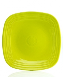 With the chip-resistant durability and fun colors you expect from Fiesta, these Square plates have a bold new shape that's worth celebrating. Ridged edges and a glossy finish bring out all the right angles. With the chip-resistant durability and fun colors you expect from Fiesta, these Square plates have a bold new shape that's worth celebrating. Ridged edges and a glossy finish bring out all the right angles.