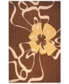 One piece can make a bold difference in your decor! Momeni's wonderfully unique rug features an abstract design against a rich chocolate field with ribbons swirled about for a look that draws the eye. Hand carving adds sumptuous detail and texture.