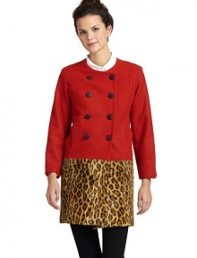 THE LOOKSolid woven silk upperContrasting leopard printed hemButton closureLong sleeves with belted cuffsTHE FITAbout 33 from shoulder to hemTHE MATERIALTop: silkBottom: cotton/viscose/modalFully linedCARE & ORIGINDry cleanMade in USAModel shown is 5'9½ (176cm) wearing US size Small. 