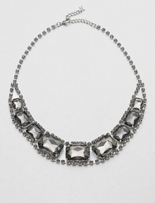 From the Social Graces Collection. A modern and sparkling design with faceted stones in a graduated style. Glass stonesWhite metalLength, about 19Lobster clasp closureImported 