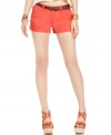 Go bold in American Rag's colorful cropped shorts! Wear it with or without the coordinating belt.