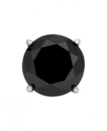 Back to black. A single black diamond (2 ct. t.w.) makes a poignant statement on this stainless steel stud earring for men. Approximate diameter: 8 mm. Back to black. A single black diamond (2 ct. t.w.) makes a poignant statement on this stainless steel stud earring for men. Approximate diameter: 8 mm.