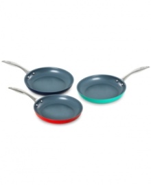 Spice up your space with Fiesta's colorful & durable cookware. Mastering the art of prep & presentation, this fry pan features a heavy-gauge construction that heats evenly & quickly for effortless gourmet meals and features a Thermolon™ ceramic nonstick coating for a neat & tidy cleanup. Limited lifetime warranty. Spice up your space with Fiesta's colorful & durable cookware. Mastering the art of prep & presentation, this fry pan features a heavy-gauge construction that heats evenly & quickly for effortless gourmet meals and features a Thermolon™ ceramic nonstick coating for a neat & tidy cleanup. Limited lifetime warranty.
