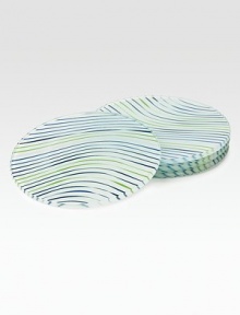 Add a touch of color to your tabletop with these beautiful glass coasters featuring one of Diane's nature-inspired prints. Set of 4Glass4 diam.Hand washImported Add a touch of color to your tabletop with these beautiful glass coasters featuring one of Diane's nature-inspired prints. Set of 4Glass4 diam.Hand washImported