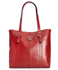 As desirable as the address of it's namesake, this sumptuous leather design from Franco Sarto is perfectly proportioned for all your essentials. Refined and outfitted with buckled detailing and discrete stitching, it adds instant style to your everyday accessorizing. As desirable as the address of it's namesake, this sumptuous leather design from Franco Sarto is perfectly proportioned for all your essentials. Refined and outfitted with buckled detailing and discrete stitching, it adds instant style to your everyday accessorizing.
