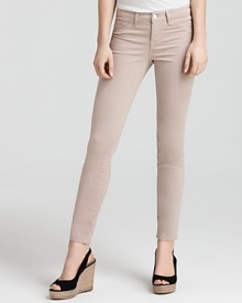 J Brand Jeans - Mid Rise Luxe Twill Skinny Jeans in Nude