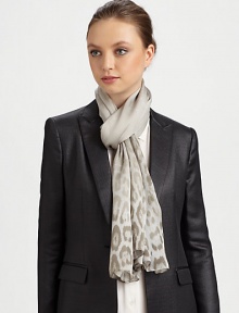 A semi-sheer stain, Shankara denim wrap with a leopard printed border on luxe silk.SilkAbout 70 X 180Dry cleanMade in Italy A semi-sheer stain, Shankara denim wrap with a leopard printed border on luxe silk.SilkAbout 70 X 180Dry cleanMade in Italy