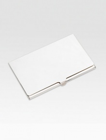 Elegant, polished sterling silver case holds several business cards that allow you to put your best foot forward while in the office or out of it. About 2¼W X 3¾H Made in Spain Elegant, polished sterling silver case holds several business cards that allow you to put your best foot forward while in the office or out of it. About 2¼W X 3¾H Made in Spain