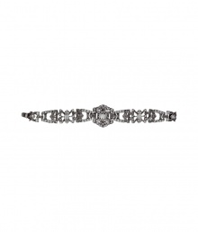 Ultra-chic fancy crystal bracelet from celeb-approved New York accessory company RJ Graziano -Vintage-inspired look with silver toned crystals in a stylish bow pattern and fold-over clasp - Add sophisticated flair to your look with this lovely accessory - Perfect with a cocktail dress for evening or to amp up your day look