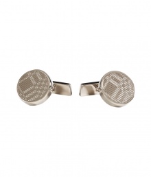 An abstract version of the classic check print covers these sleek silver-toned cufflinks from Burberry London - Round shape, check print-inspired design, silver-toned brass - Perfect for your dressed up looks or as a thoughtful gift An abstract version of the classic check print covers these sleek silver-toned cufflinks from Burberry London - Round shape, check print-inspired design, silver-toned brass - Perfect for your dressed up looks or as a thoughtful gift