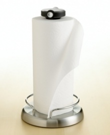 Reduce your use of paper towels and watch the grocery bill fall. This sleek, stainless steel holder makes sure you never take more than you need – the spring-loaded knob makes it easy to tear off just one sheet. Five-year warranty. Reduce your use of paper towels and watch the grocery bill fall. This sleek, stainless steel holder makes sure you never take more than you need – the spring-loaded knob makes it easy to tear off just one sheet. Five-year warranty.