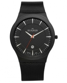 Black-on-black makes a bold statement, every time. This Skagen Denmark watch is built tough with titanium and carbon fiber. Black-on-black makes a bold statement, every time. This Skagen Denmark watch is built tough with titanium and carbon fiber.