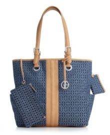 A signature print tote with pockets galore! In classic Giani Bernini style, this sleek bag packs both a refined look with an emphasis on functionality. With plenty of pockets, signature hardware and a matching coin pouch, you'll never want to leave home without it. A signature print tote with pockets galore! In classic Giani Bernini style, this sleek bag packs both a refined look with an emphasis on functionality. With plenty of pockets, signature hardware and a matching coin pouch, you'll never want to leave home without it.