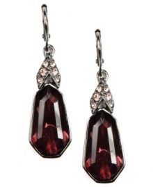 Stunning in scarlet. A striking vintage rose hue sets apart these gorgeous drop earrings from Givenchy. Made in hematite tone mixed metal, they're adorned with glass accents. Approximate drop: 1-3/4 inches. Stunning in scarlet. A striking vintage rose hue sets apart these gorgeous drop earrings from Givenchy. Made in hematite tone mixed metal, they're adorned with glass accents. Approximate drop: 1-3/4 inches.