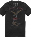 Top off your rugged casual look with this grease alley graphic t-shirt from Guess.